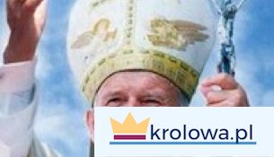 Duchowny w mitrze trzymający krzyż, logo krolowa.pl