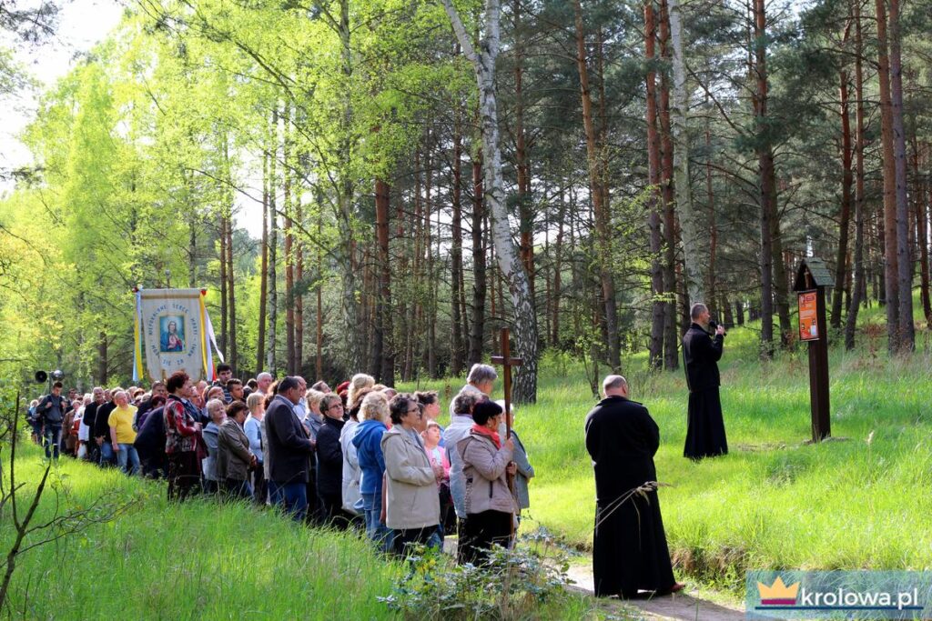 Pokutny różaniec na leśnych drogach