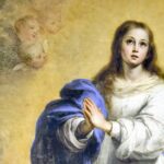 Fragment obrazu: Maryja Niepokalanie Poczęta, autorstwa Bartolomé Esteban Perez Murillo