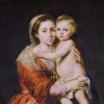 Fragment obrazu: Madonna różańcowa, autorstwa Bartolomé Esteban Murillo