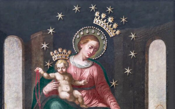 Fragment obrazu Matki Bożej Pompejańskiej
