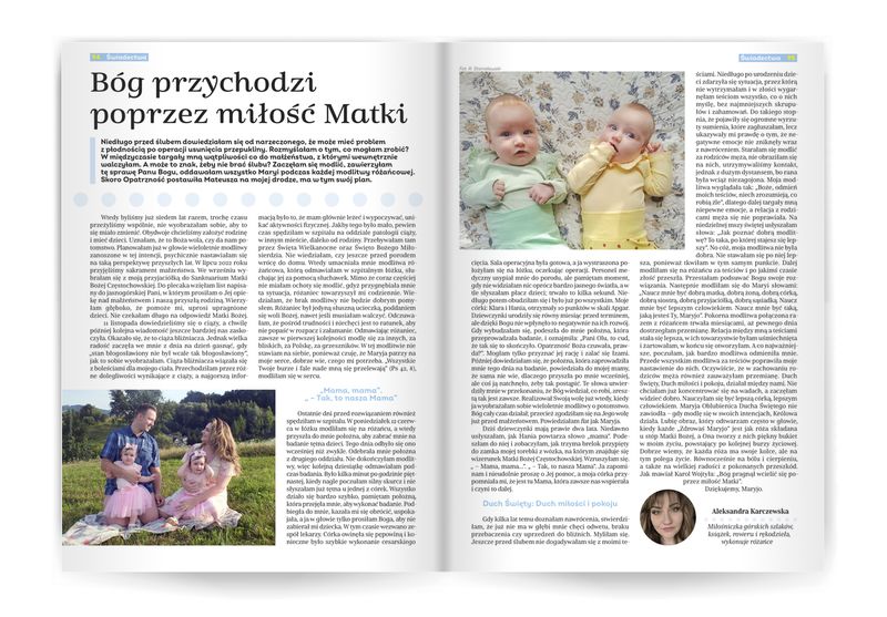 Bóg przychodzi poprzez miłość Matki