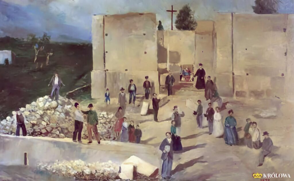 Mury budowanej świątyni w Pompejach