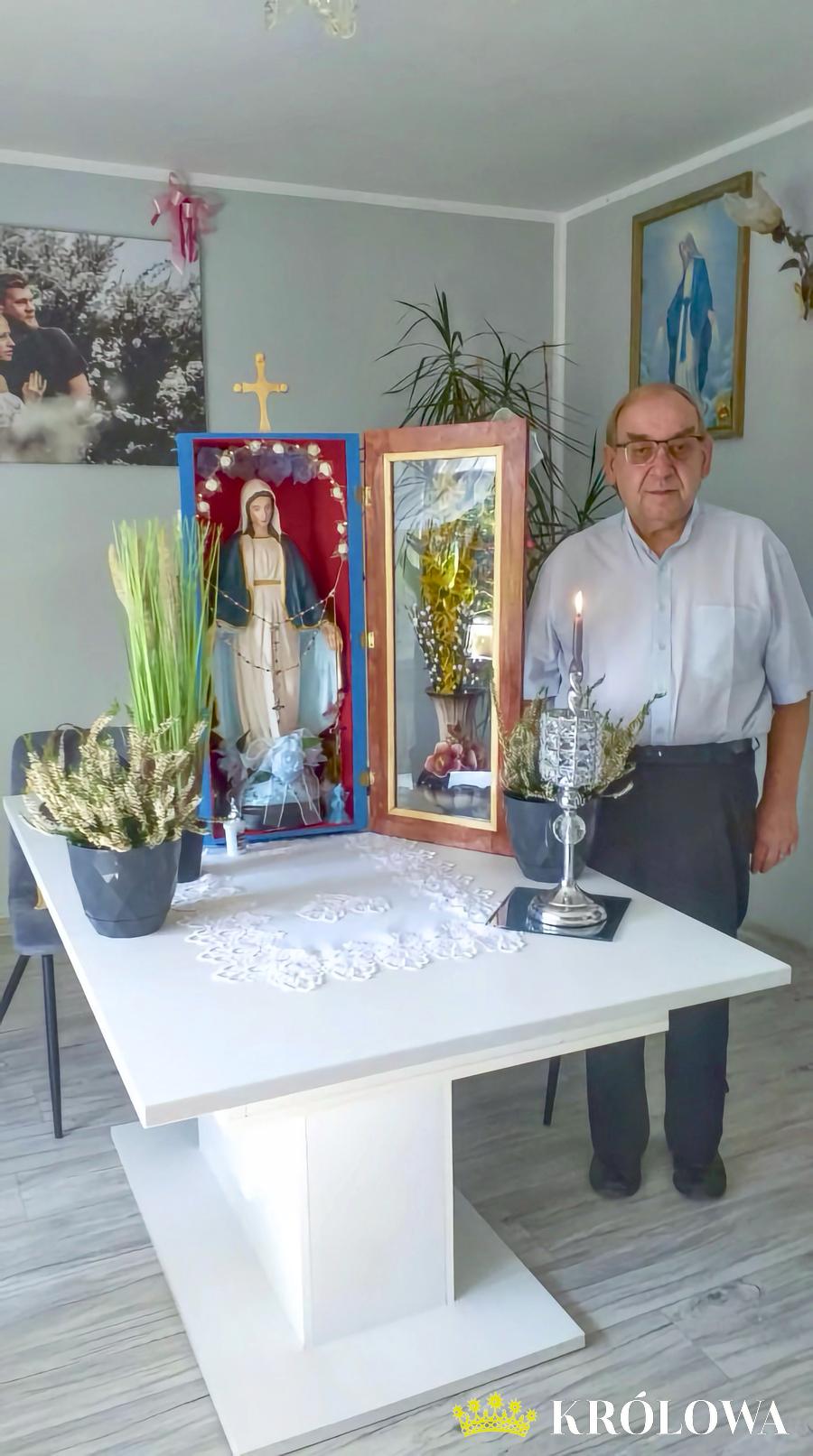 Brat Józef autor tekstu przy figurze Maryi