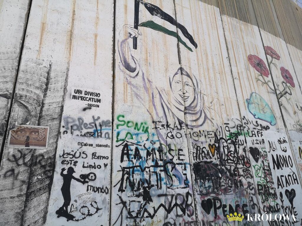 Fragment muru dzielącego Autonomię Palestyńską od Izraela