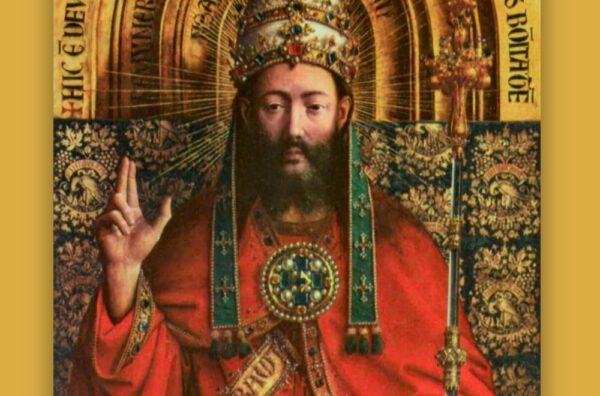 Hubert van Eyck, Chrystus Król (fragment ołtarza katedry w Gent, Belgia), 1426-1432