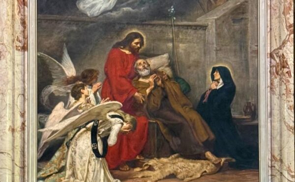 Fragment obrazu Ponziano Loverini, Przejście św. Józefa do wieczności