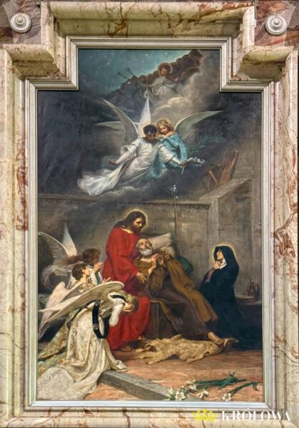 Ponziano Loverini, Przejście św. Józefa do wieczności, obraz w ołtarzu bocznym sanktuarium w Pompejach