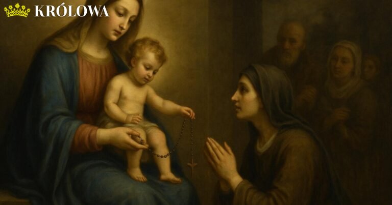 Członkowie Apostolatu Nowenny Pompejańskiej modlą się na różańcu i szerzą kult Matki Bożej Różańcowej